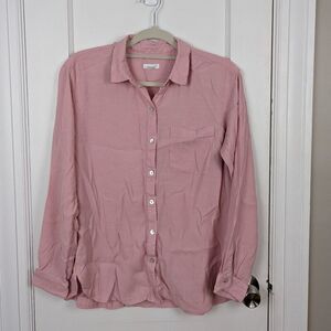 J. Jill | Pink Long Sleeve Button Front Blouse Size Small